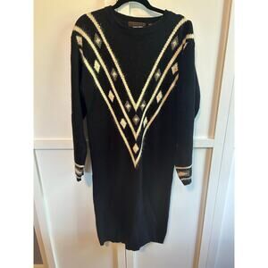 Vintage Yarnworks Pearl Detail Sweater Dress Medium